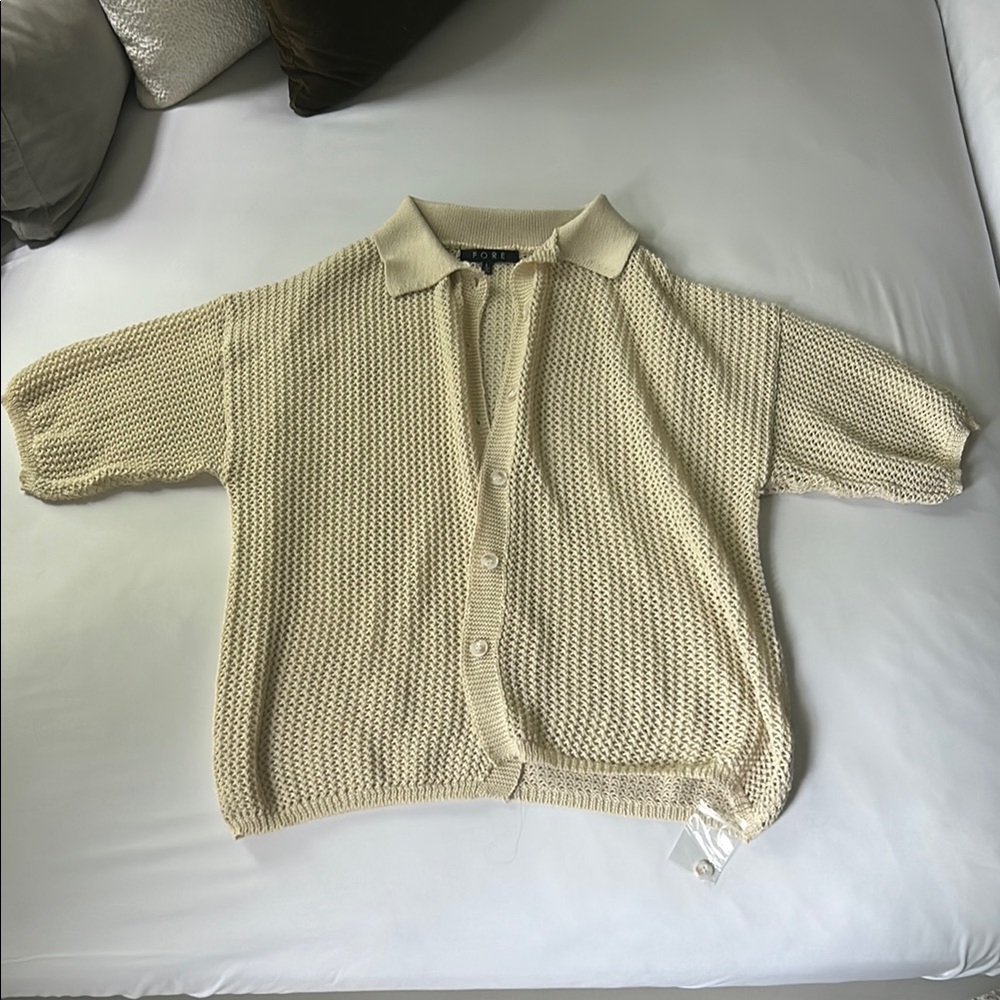 Fore Cream Button-Up Women's Sweater